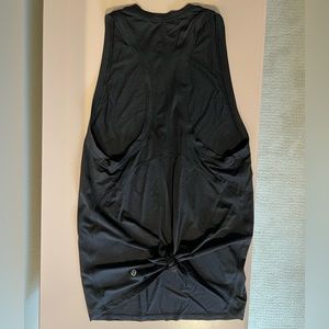 Black lululemon workout tank top with white stripes